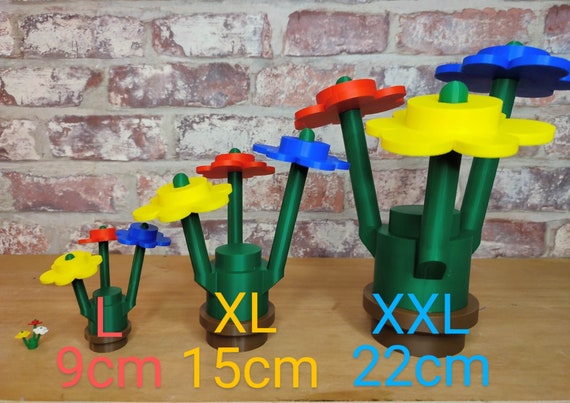 Premium Customizable Lego Style Flower 7 Colors, XXL, XL and L Sizes,  Perfect for Gifting 