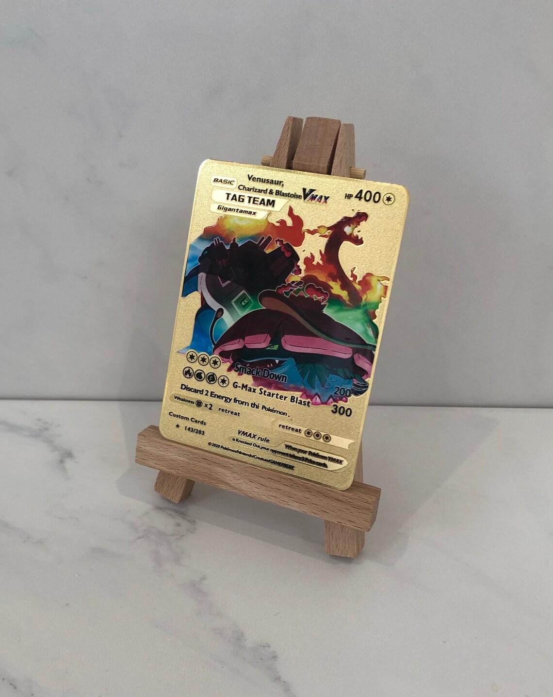 Venusaur Charizard & Blastoise Vmax Gold Metal Playing Card Etsy