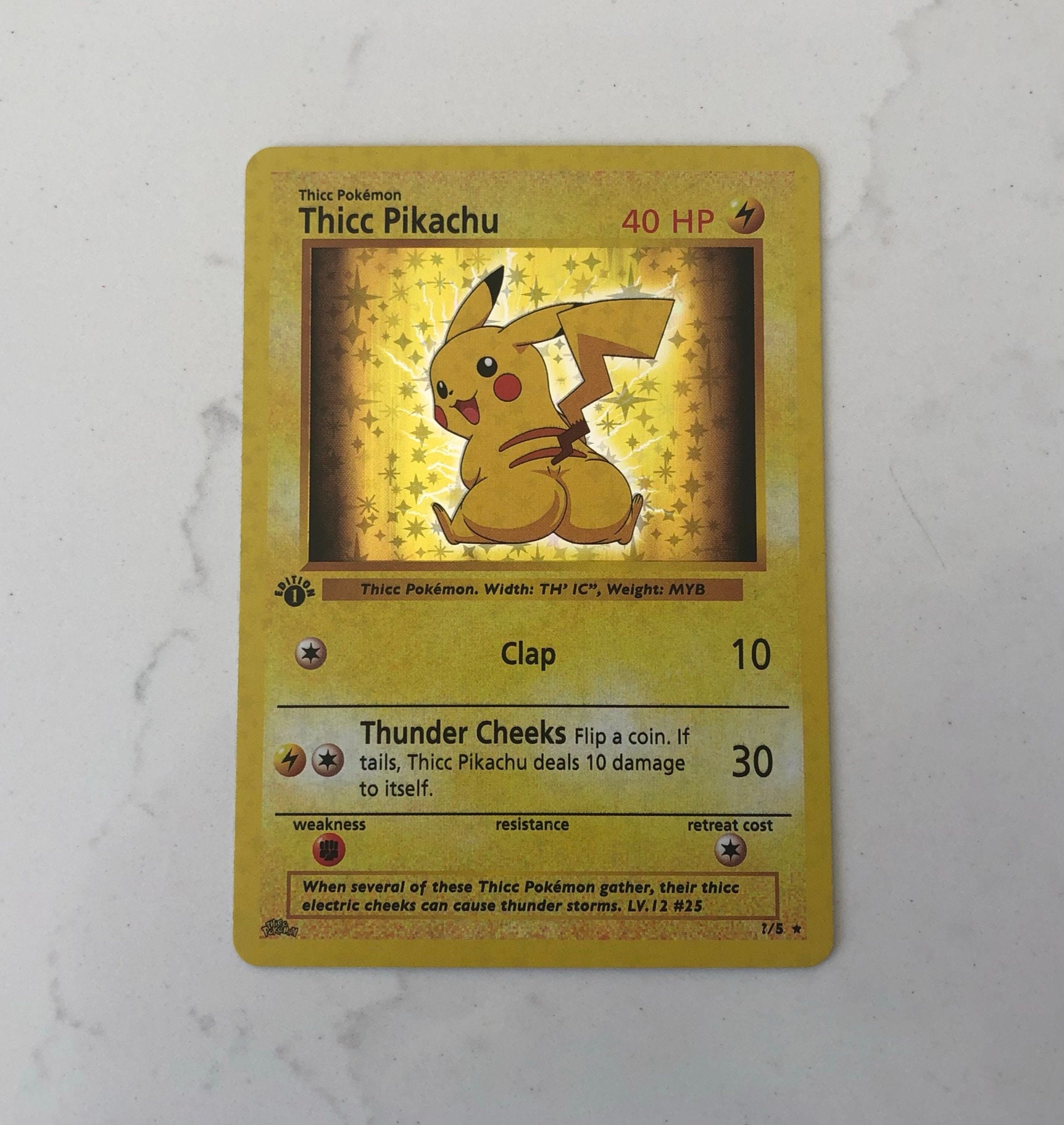 Holo Pikachu Pokemon Card Printable Cards