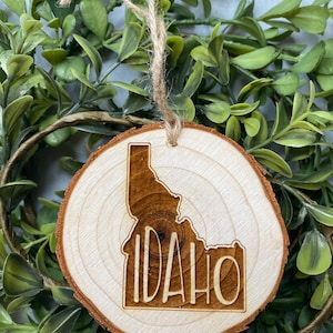 Idaho state Ornament - Wood engraved and personalization| Christmas | Boise