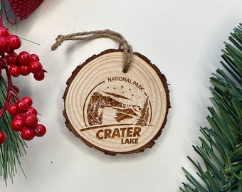 Crater Lake National Park Ornament - Wood engraved and personalization| Christmas