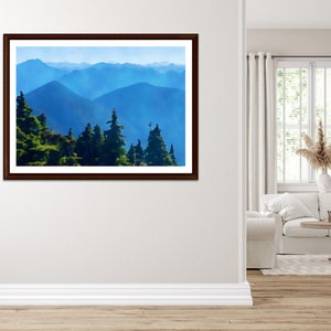 Mountain Hues Watercolour Printable Wall Art, Digital Download of North Shore Mountain Hues Vancouver Art for Your Home