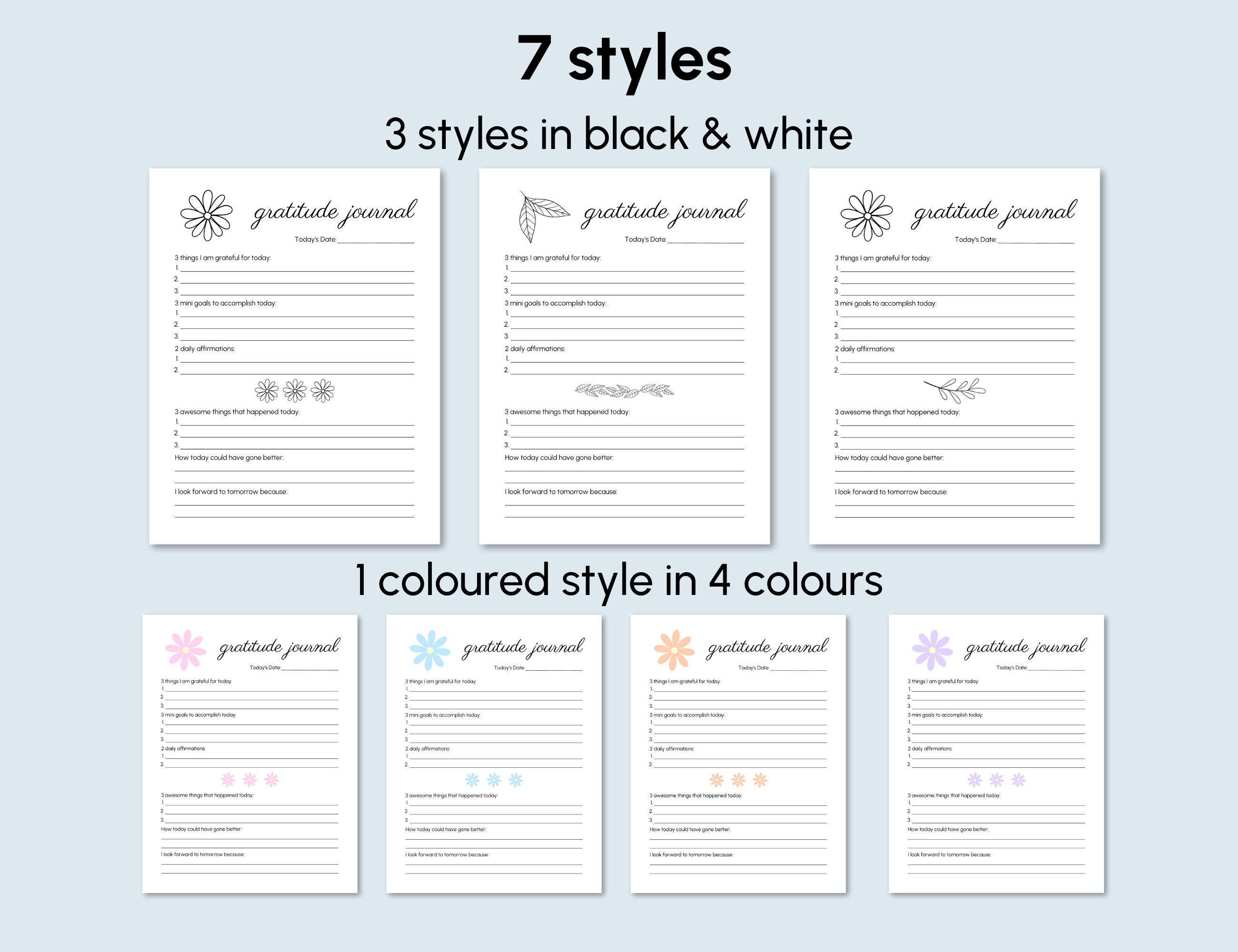 Gratitude Journal Printable Daily Tracker, Digital Download, Printable ...