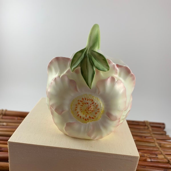 Vintage Enesco Porcelain Peony Flower Basket
