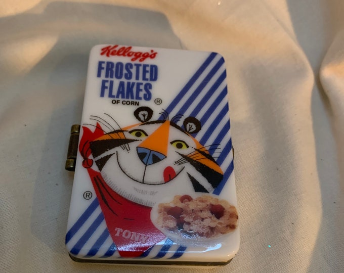 Vintage Kellogg’s Frosted Flakes Porcelain Box With Tiny Spoon - Etsy
