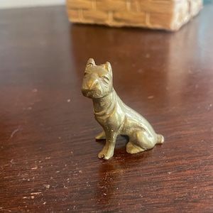 Miniature Brass Dog Figurine