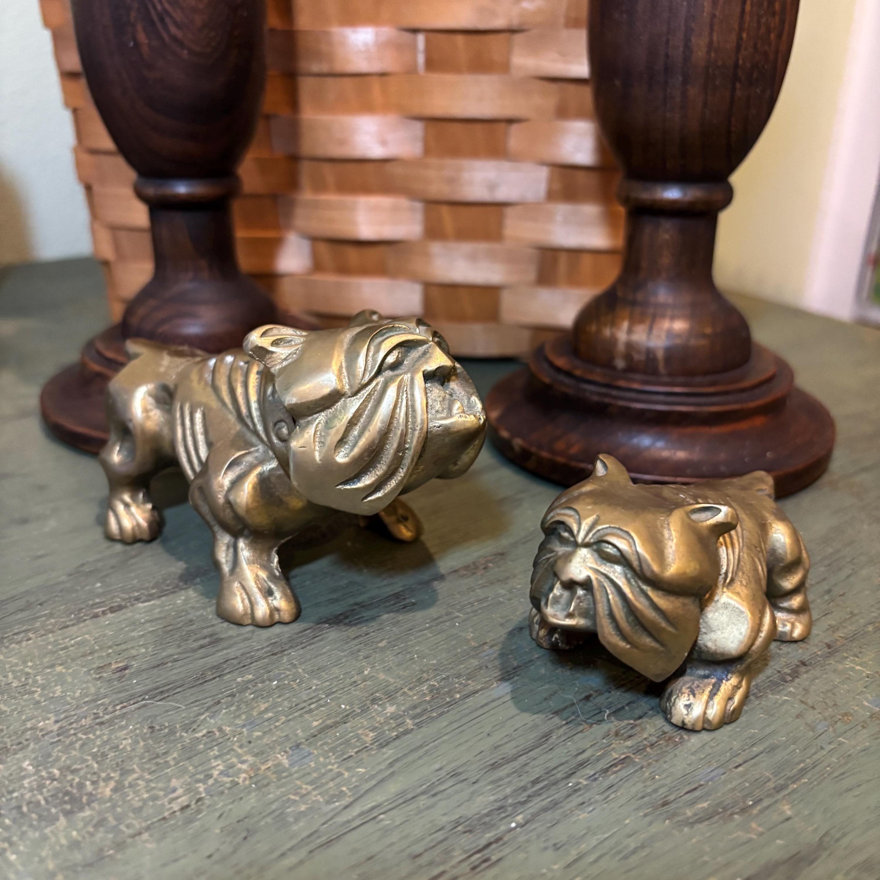 Vintage Brass Bulldog - Etsy