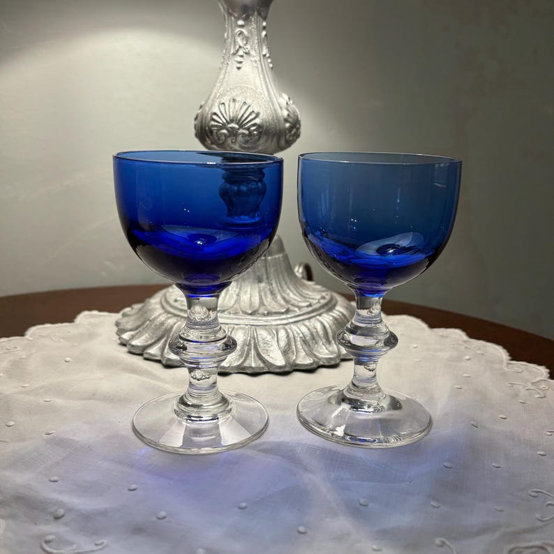 Cobalt Cordial Glasses - 3 Pairs - Etsy