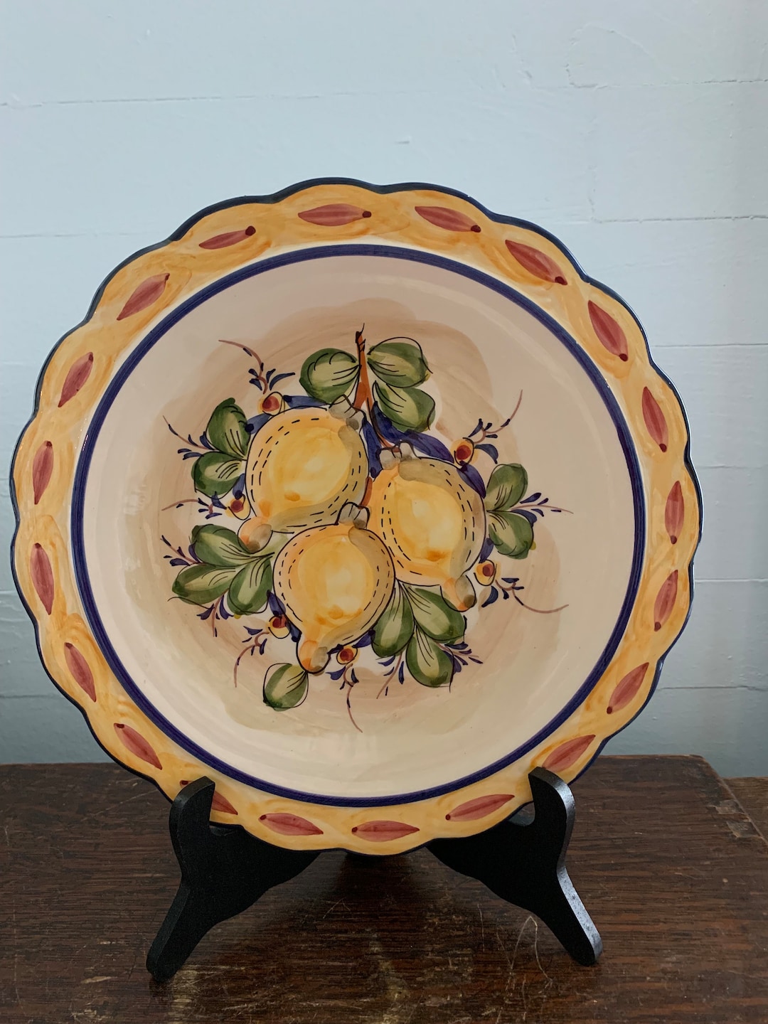 Jay Willfred Andrea by Sadek Lemon Plate With Scalloped Edge - Hand