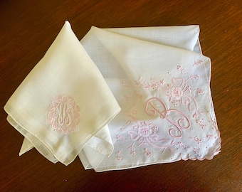 Choice of Vintage Monogrammed “R” Handkerchiefs