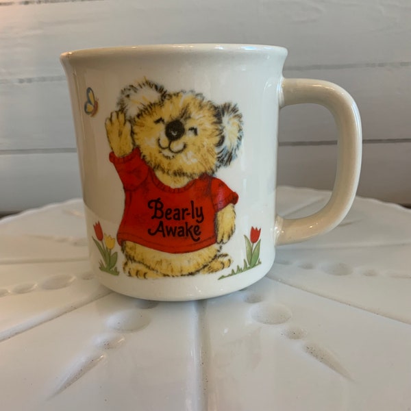 Vintage Bearly Awake Shirt Tales Mug Made in Japan for Hallmark - 1980