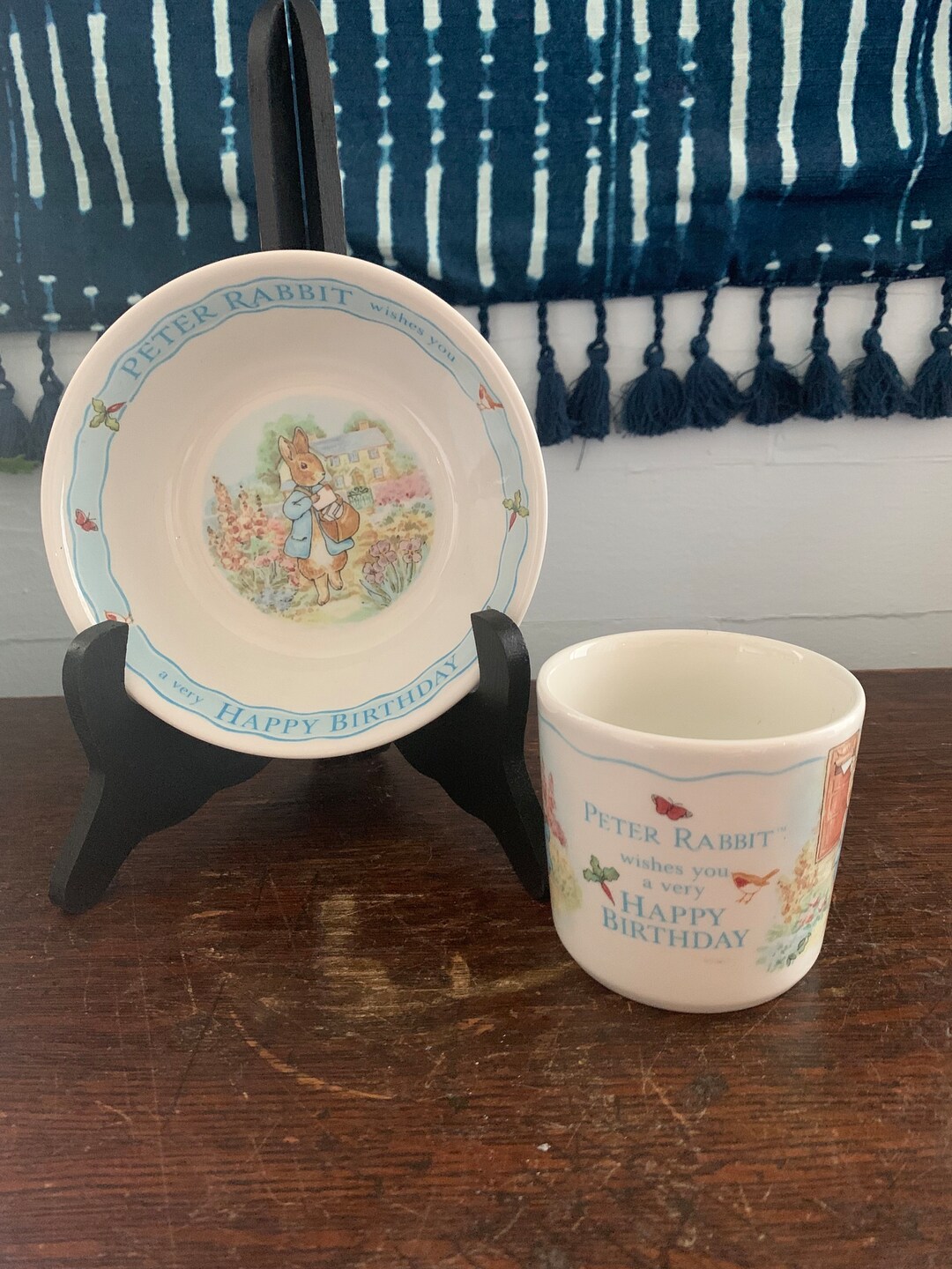 Vintage Wedgwood Peter Rabbit Wishes You A Very Happy Birthday 2 Piece