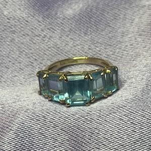 Blue Topaz Ring 10k gold size 5.75 image 2