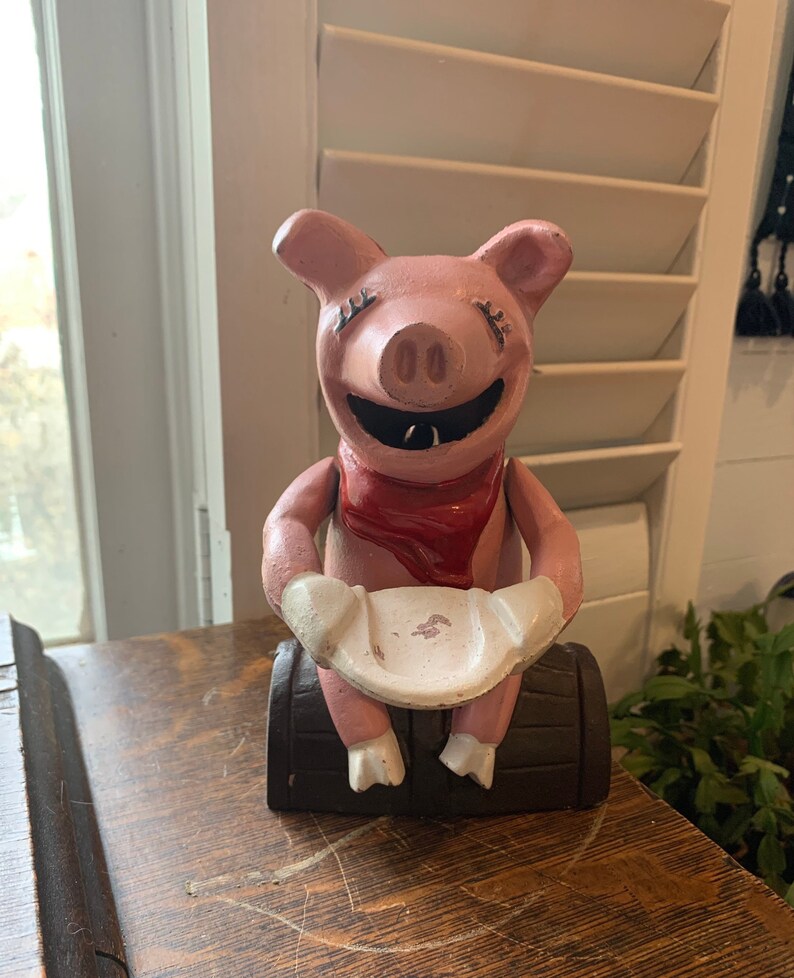 Vintage Cast Iron Mechanical Piggy Bank Etsy