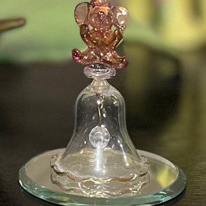 Tiny Vintage Blown Glass Elephant Bell