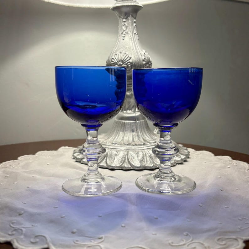 Cobalt Cordial Glasses - 3 Pairs - Etsy