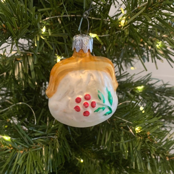 Small Blown Glass Purse Christmas Ornament - Made in West Germany