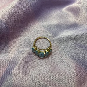 Blue Topaz Ring 10k gold size 5.75 image 4