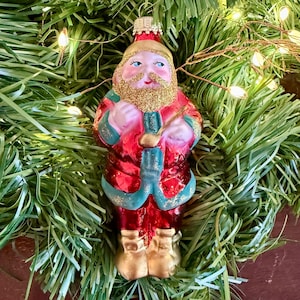 Krebs Glass Caroling Gentleman Christmas Ornament - Lauscha Glas Creation - Germany