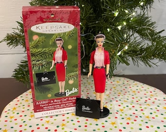2001 Hallmark Barbie in Busy Gal Fashion Keepsake Ornament - Barbie Collector’s Series #8
