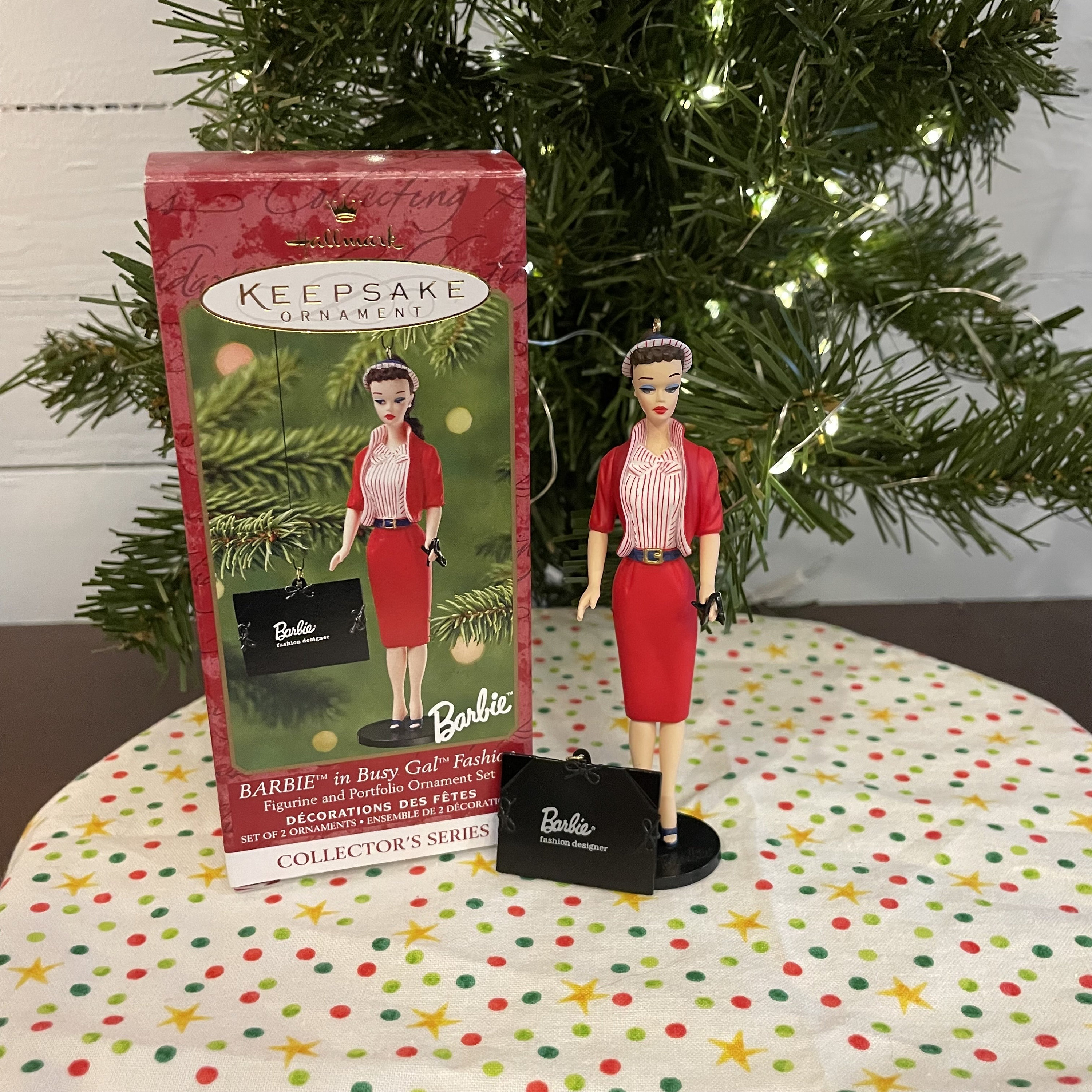 Ornament Barbie Christmas Tree Set Vintage Hallmark Barbie Ornament