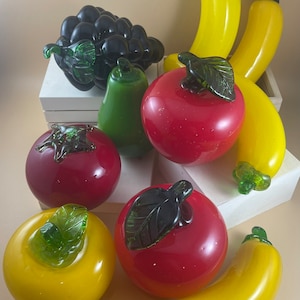 Vintage Glass Fruit - Apples, Bananas, Pear, Tomato, Grapes