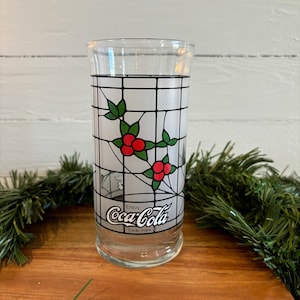 Christmas Coca Cola Glass - Leaded Glass Design