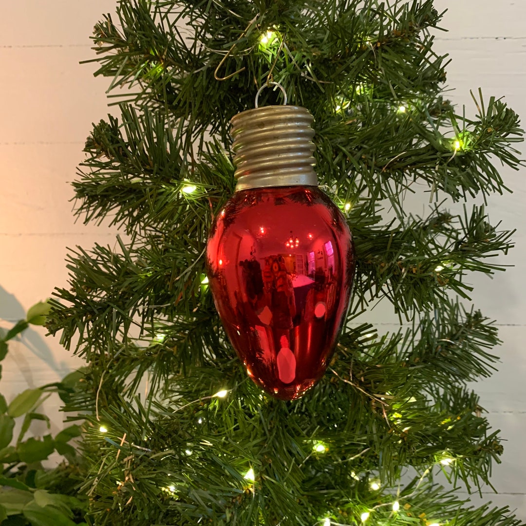 Vintage Dept. 56 Red Christmas Light Glass Ornament Etsy