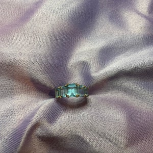 Blue Topaz Ring 10k gold size 5.75 image 3