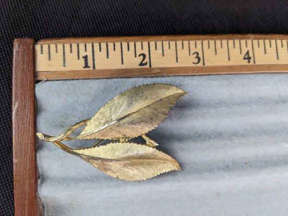 Vtg BSK Gold Tone Double Leaf Fern Tree Branch Au… - image 10