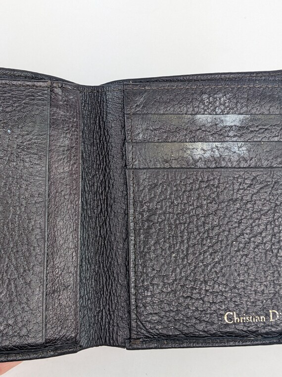 Vtg Christian Dior Mens Brown Bifold Leather Walle