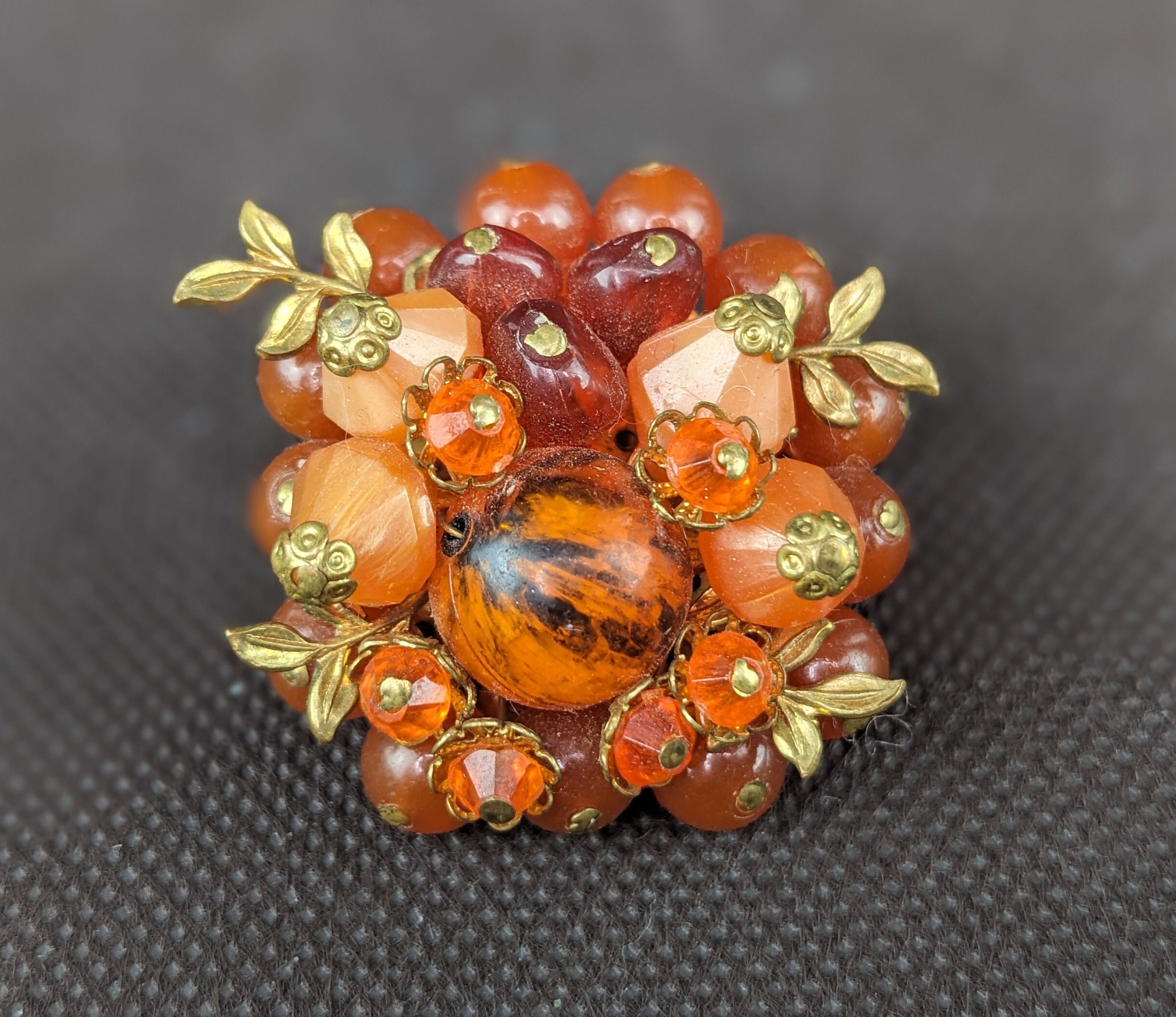Orange Coro Brooch - Etsy