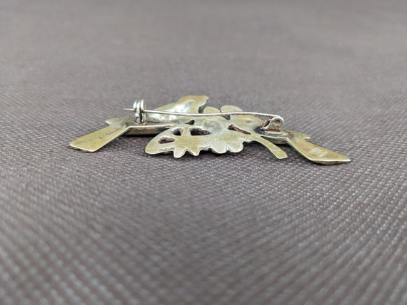 Vtg Mexico Sterling Silver Bird Branch Turquoise … - image 10