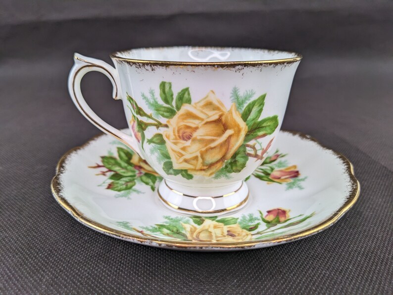 Vtg Royal Albert TEA ROSE Yellow Gold Floral Bone China Teacup Etsy