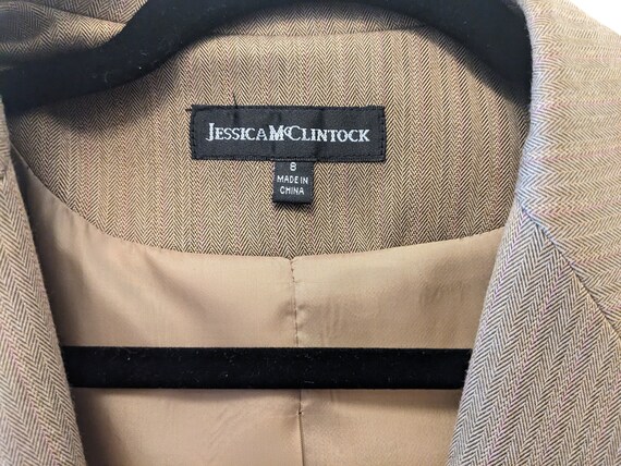 Vtg Jessica McClintock Womens Suit Blazer Beige B… - image 4