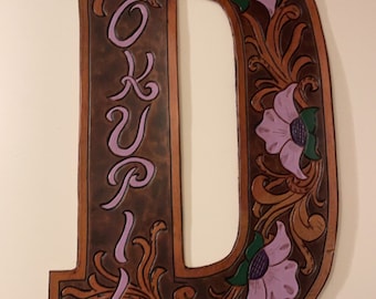 Western Tooled Leather Letter