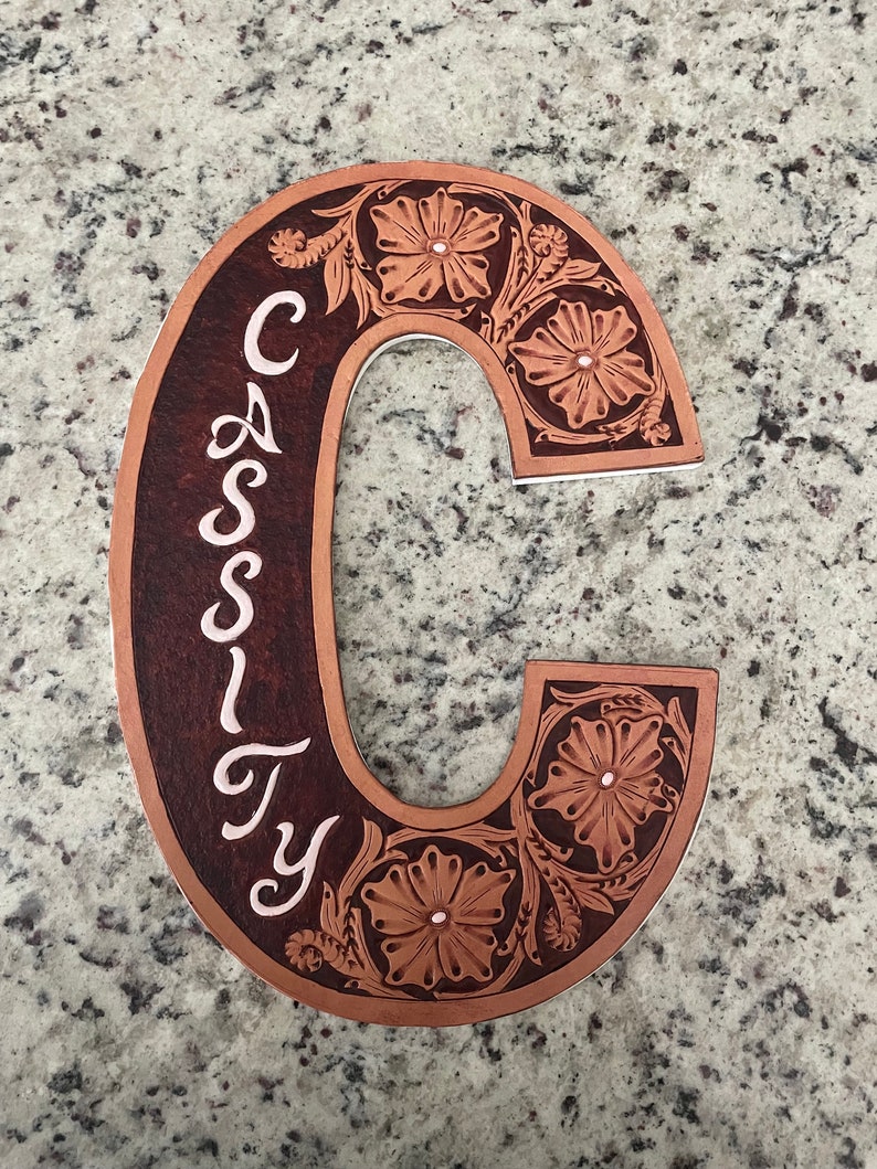 Western Tooled Leather Letter - Etsy