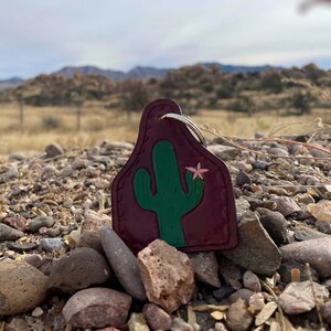 Cactus Leather Keychain