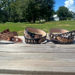 Tooled Leather Belt