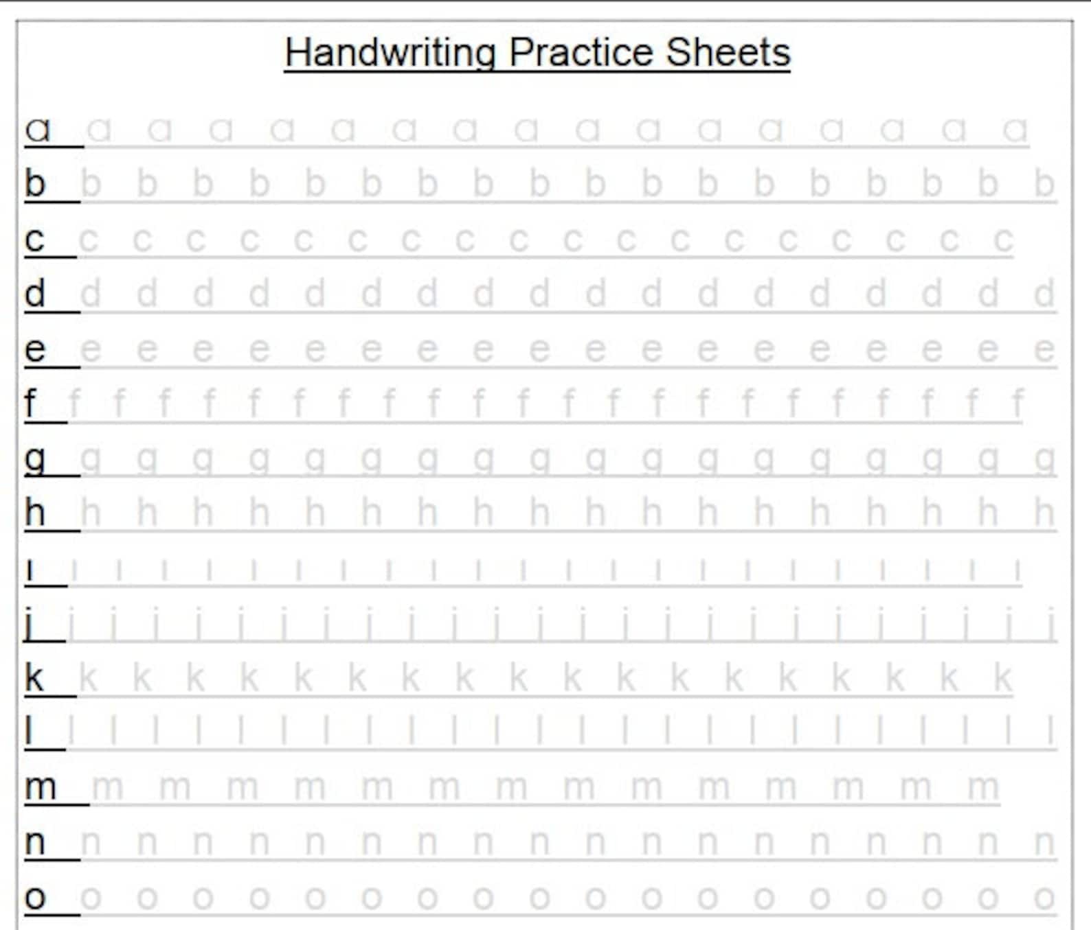 Neat Handwriting Practice Sheets Handwriting Correction Etsy