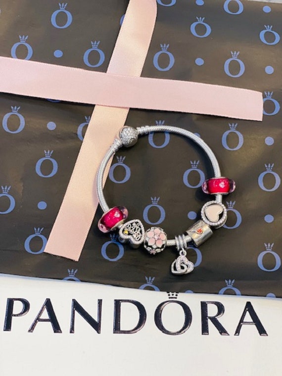 Pandora Bracelet with 7 Charms Set 925ALE New with Pandora Packaging... Jewellery Bracelets Charm Bracelets 
