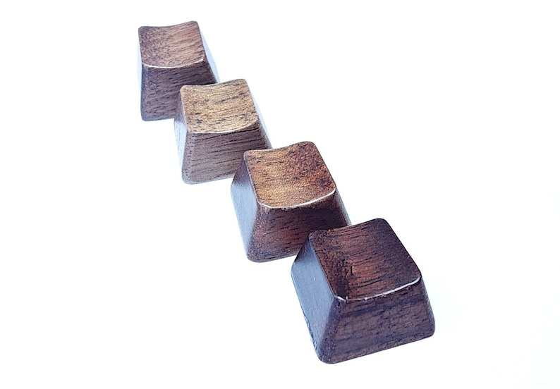 Row 1, row 2, row 3, and 4 wooden keycaps