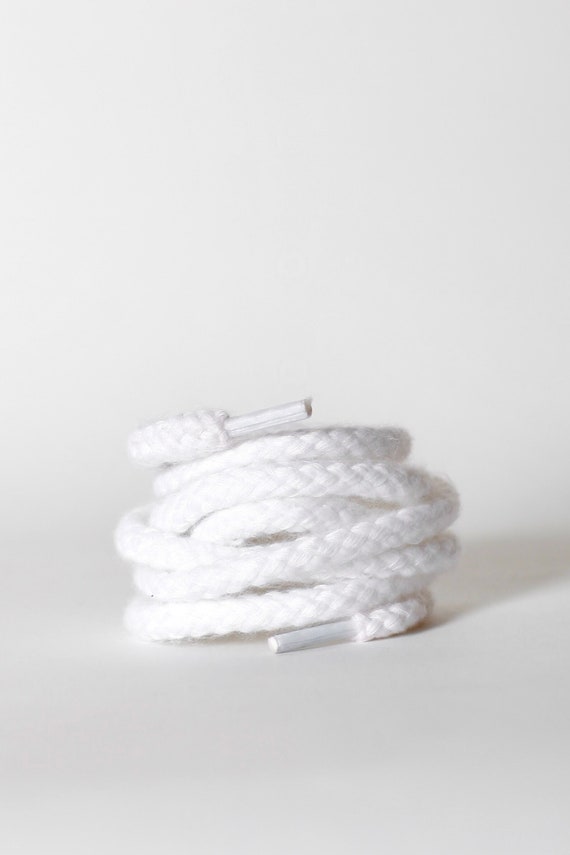 Lacets blancs épais en coton•Boutique Française de lacets de