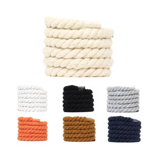 Endoto Round Rope Shoe Laces Thick Cotton Shoelaces Strings for