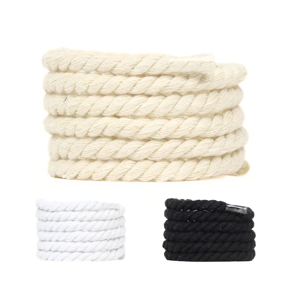 Chunky Custom Rope Laces 8mm, Funny DIY Natural Texture Shoelaces