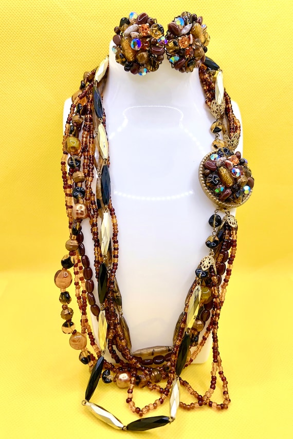 Beautiful beaded necklace and earrings set