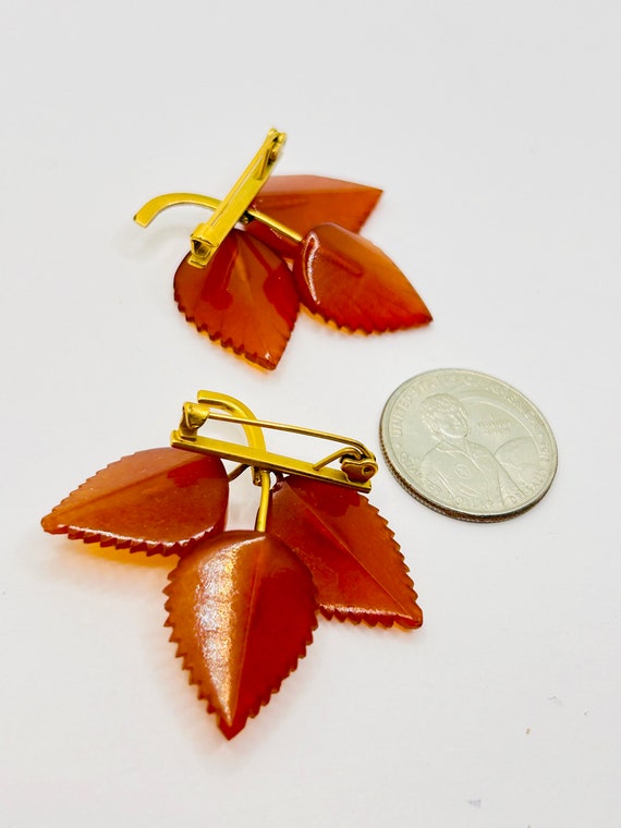 Pair of amber brooch - image 3