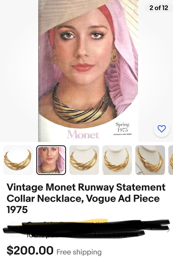 Beautiful 1975 Monet runway necklace - image 7