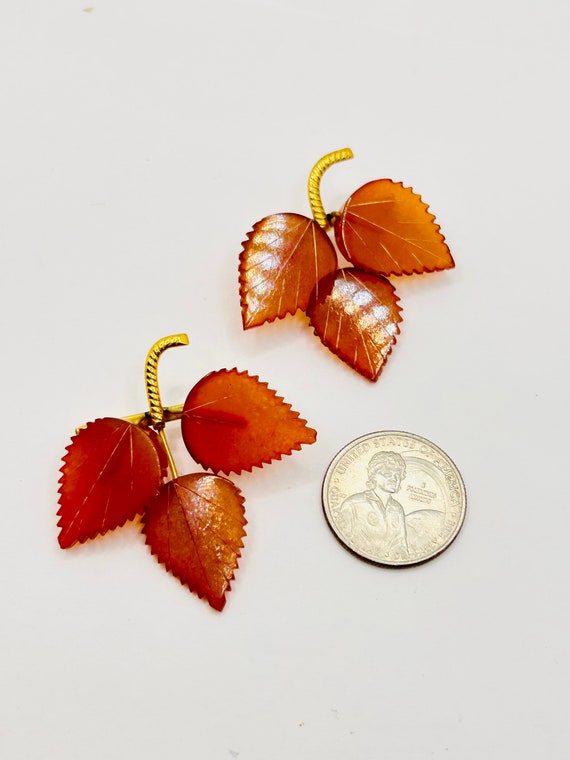Pair of amber brooch - image 1