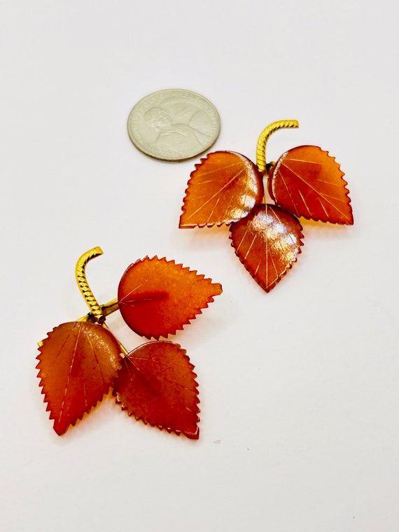Pair of amber brooch - image 2